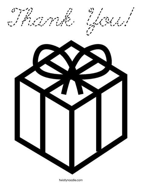 Present with Bow Coloring Page
