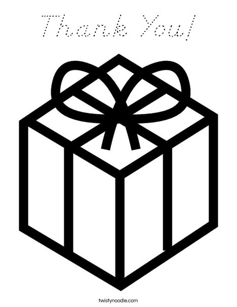 Present with Bow Coloring Page
