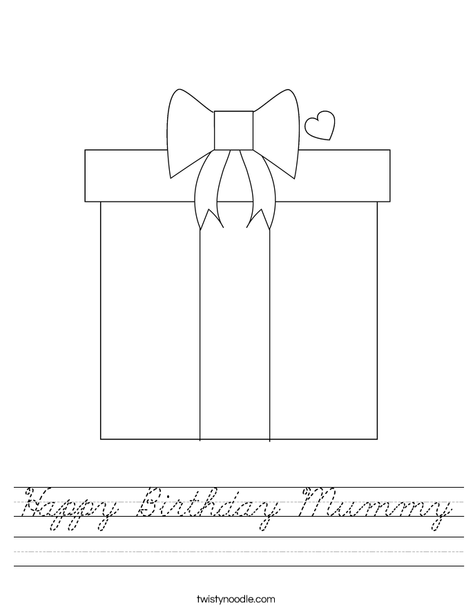 Happy Birthday Mummy Worksheet