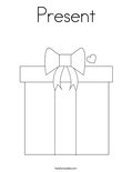 Present Coloring Page - Twisty Noodle