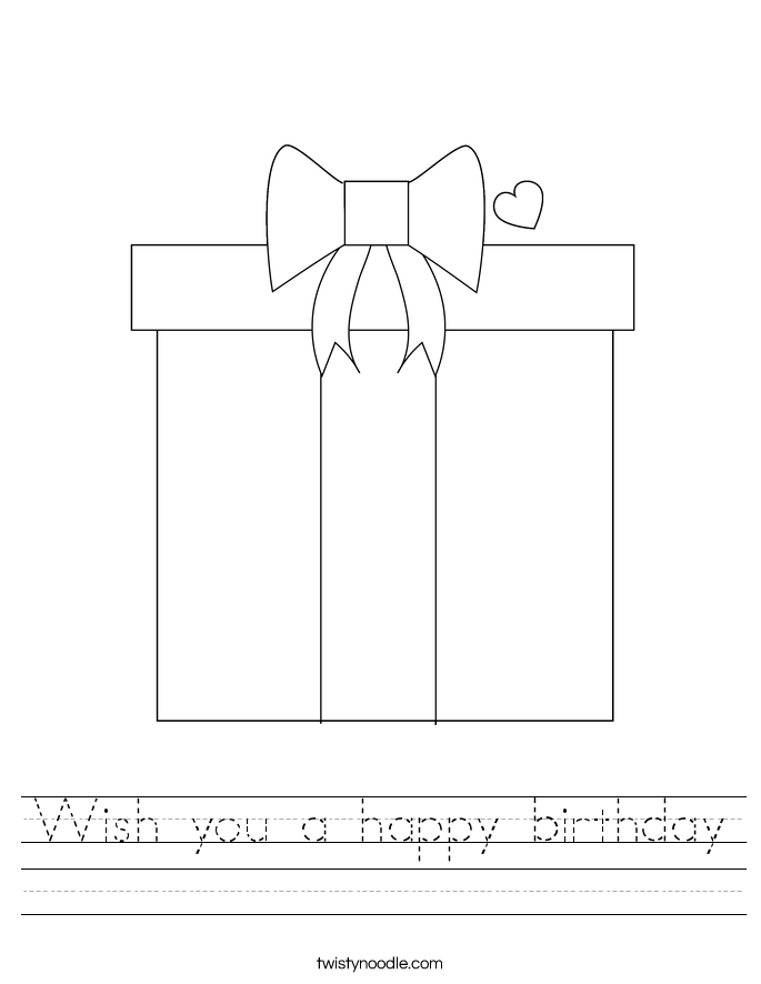 Wish you a happy birthday Worksheet