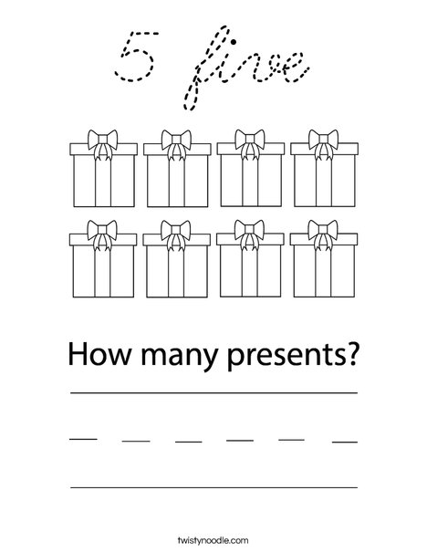 Presents Coloring Page
