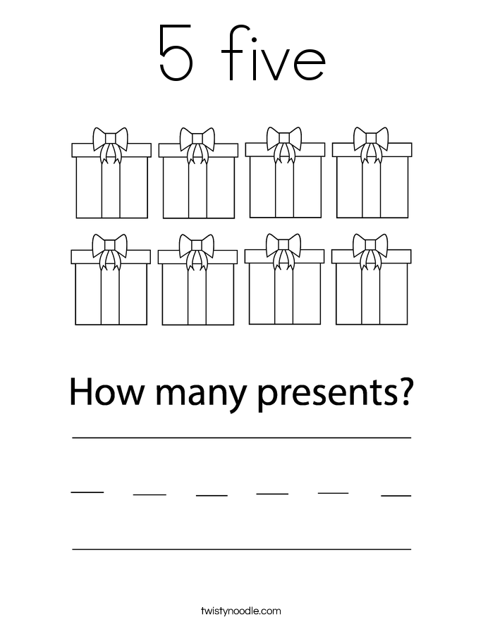 5 five Coloring Page