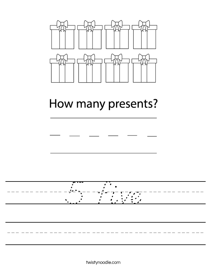 5 five Worksheet