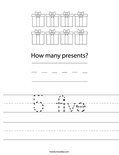 5 five Worksheet