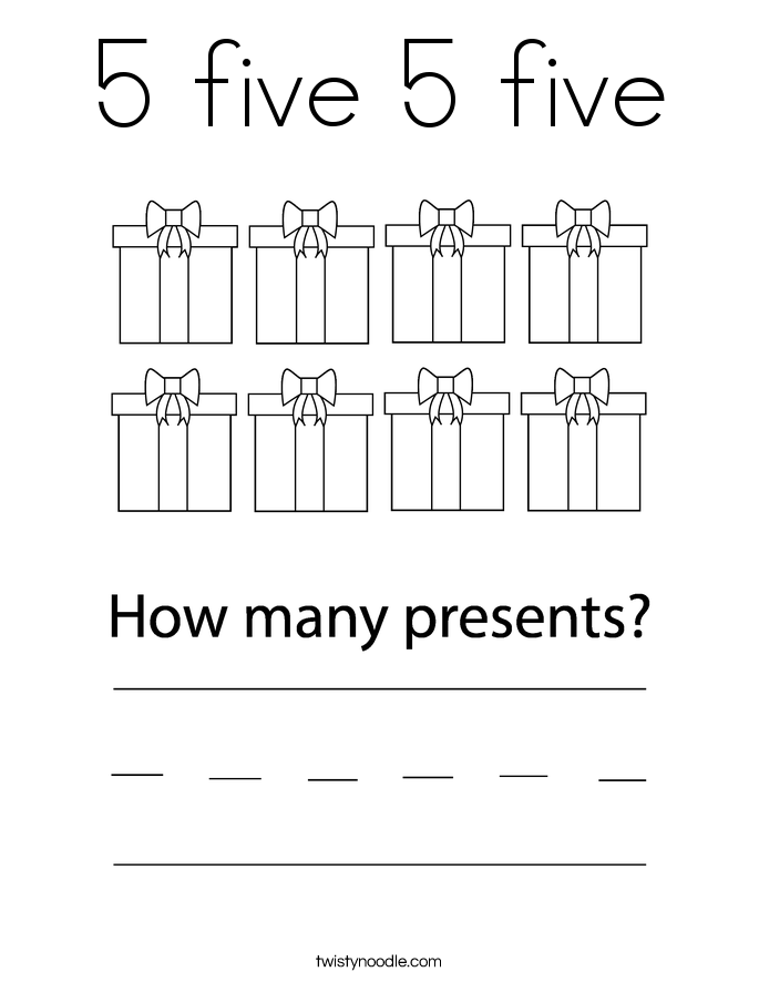 5 five 5 five Coloring Page