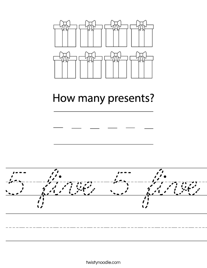 5 five 5 five Worksheet