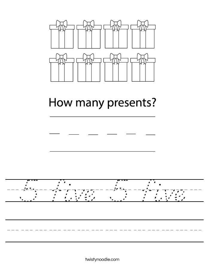 5 five 5 five Worksheet