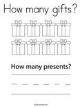 How many gifts?Coloring Page