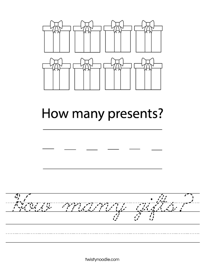 How many gifts? Worksheet