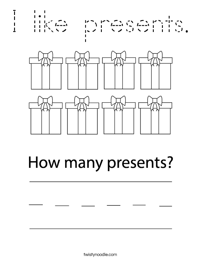 I like presents. Coloring Page