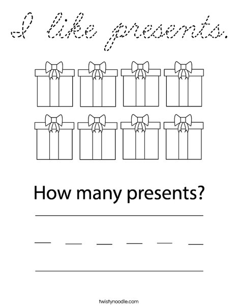 Presents Coloring Page
