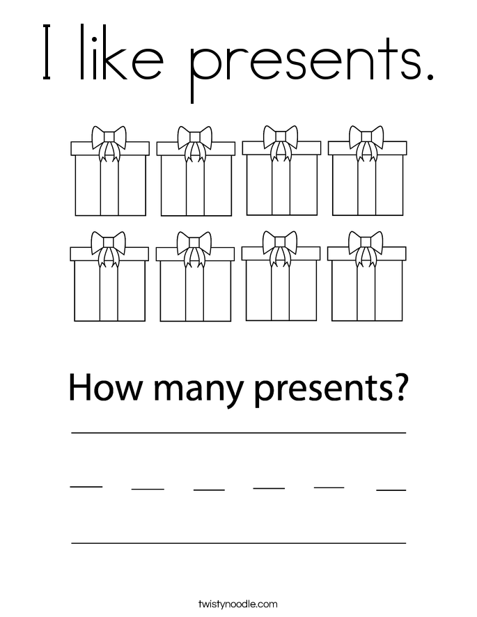 I like presents. Coloring Page