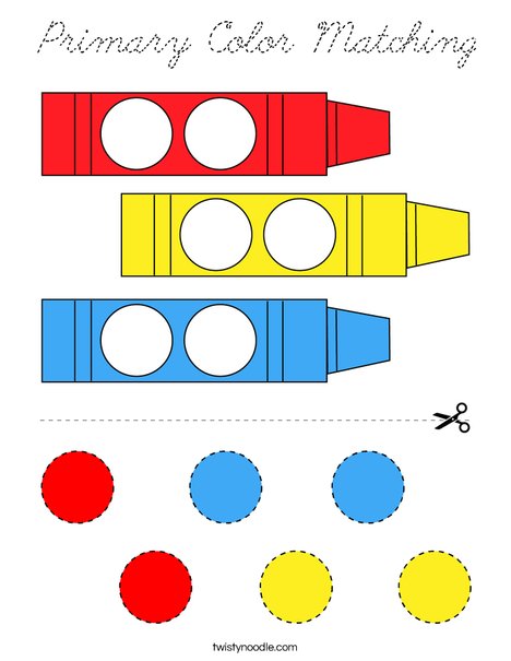 Primary Color Matching Coloring Page