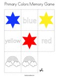 Primary Colors Memory Game Coloring Page