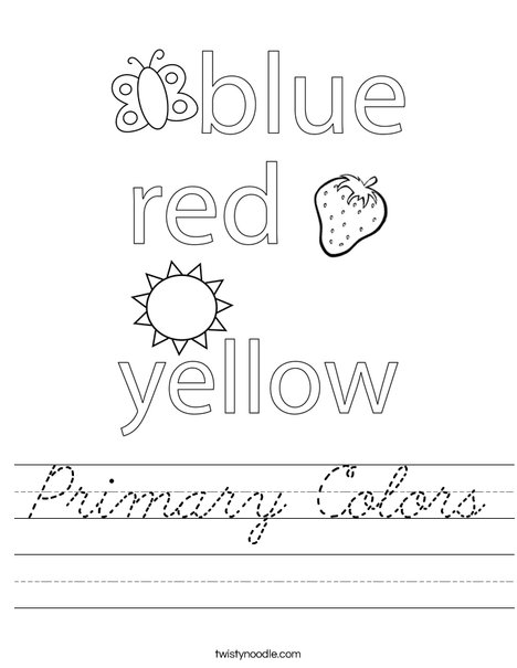 Primary Colors Worksheet