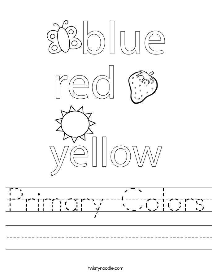 Primary Colors Worksheet Twisty Noodle Primary Colors Worksheet Twisty Noodle