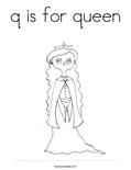q is for queen Coloring Page
