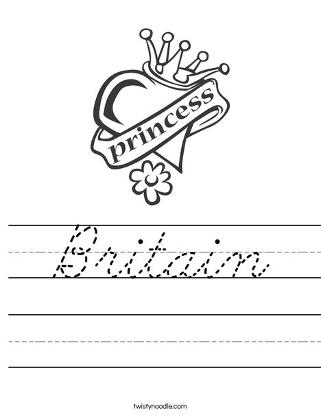 Heart with Crown Worksheet