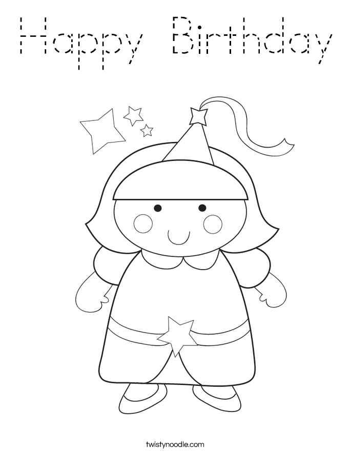 Happy Birthday Coloring Page