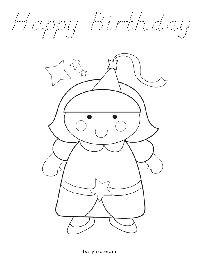 Happy Birthday Coloring Page