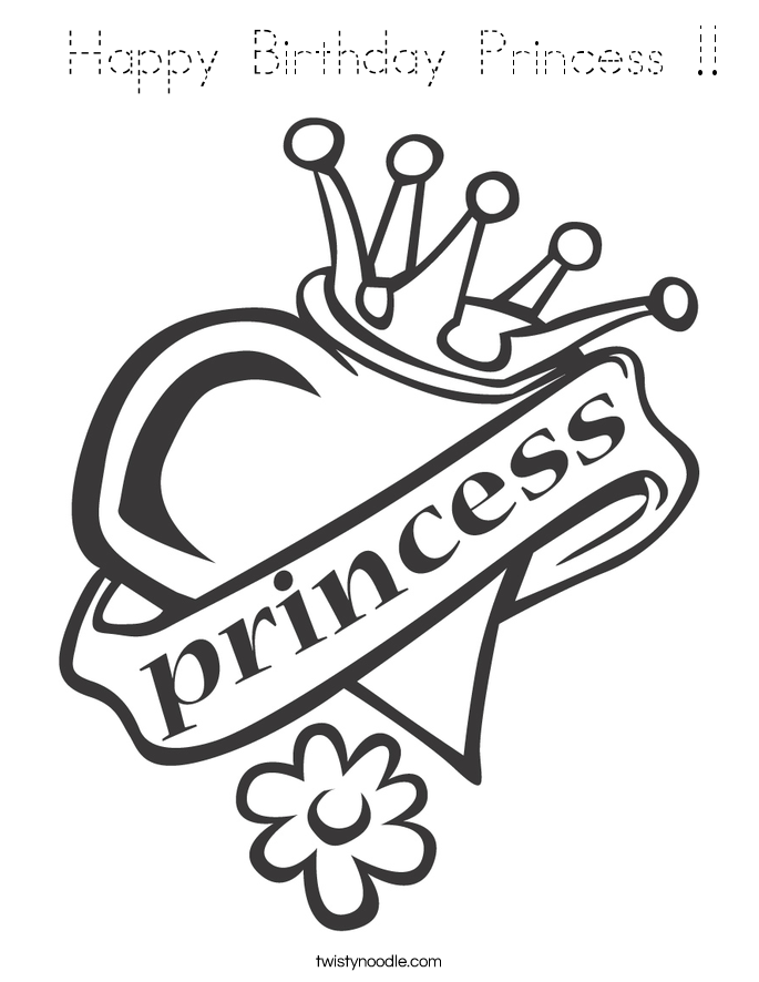  Happy Birthday Princess !! Coloring Page