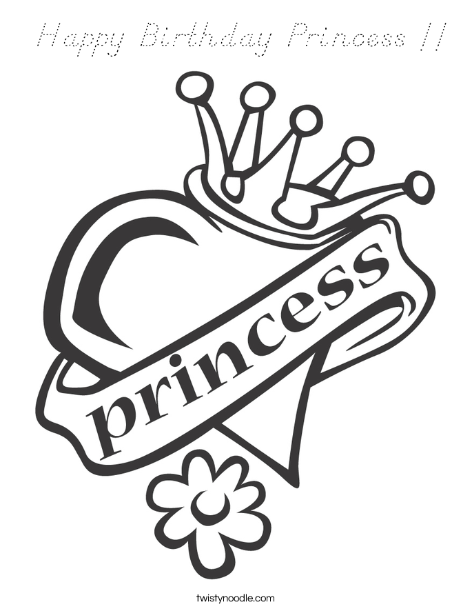  Happy Birthday Princess !! Coloring Page