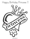  Happy Birthday Princess !! Coloring Page