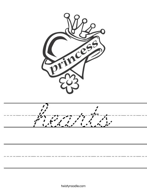 Heart with Crown Worksheet