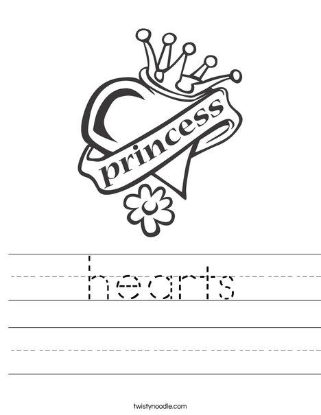 Heart with Crown Worksheet