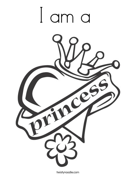 Heart with Crown Coloring Page