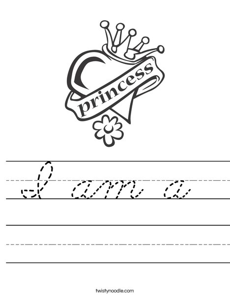 Heart with Crown Worksheet