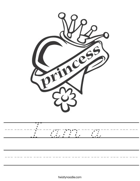 Heart with Crown Worksheet
