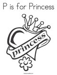 P is for Princess Coloring Page