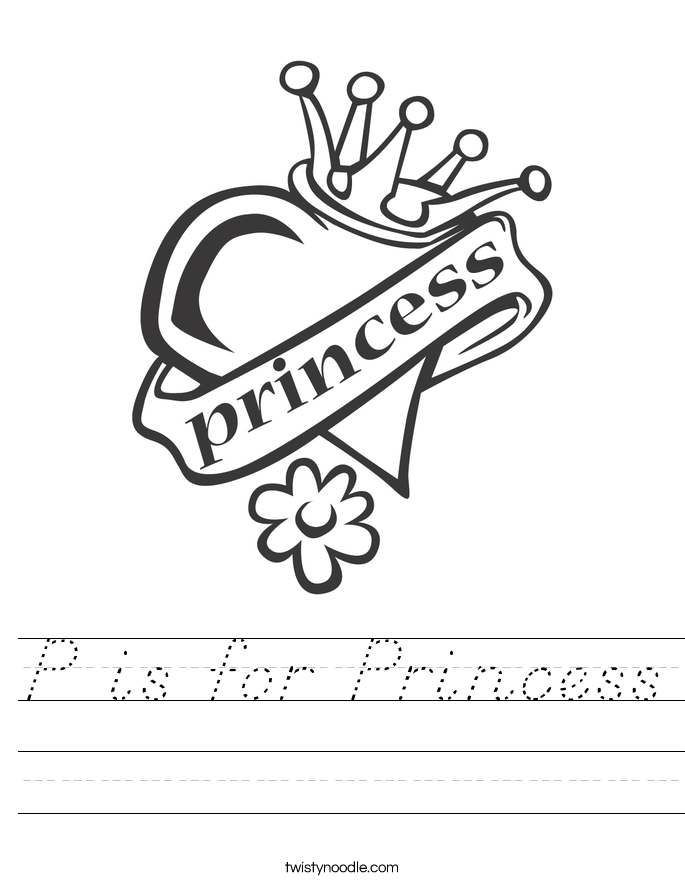 P is for Princess Worksheet