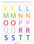 Printable ABC Memory Game-Color K-T Coloring Page