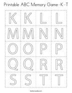 Printable ABC Memory Game-K-T Coloring Page