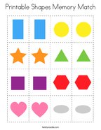 Printable Shapes Memory Match Coloring Page