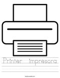 Printer  impresora Worksheet