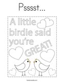 Psssst Coloring Page