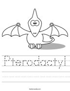 Pterodactyl Handwriting Sheet