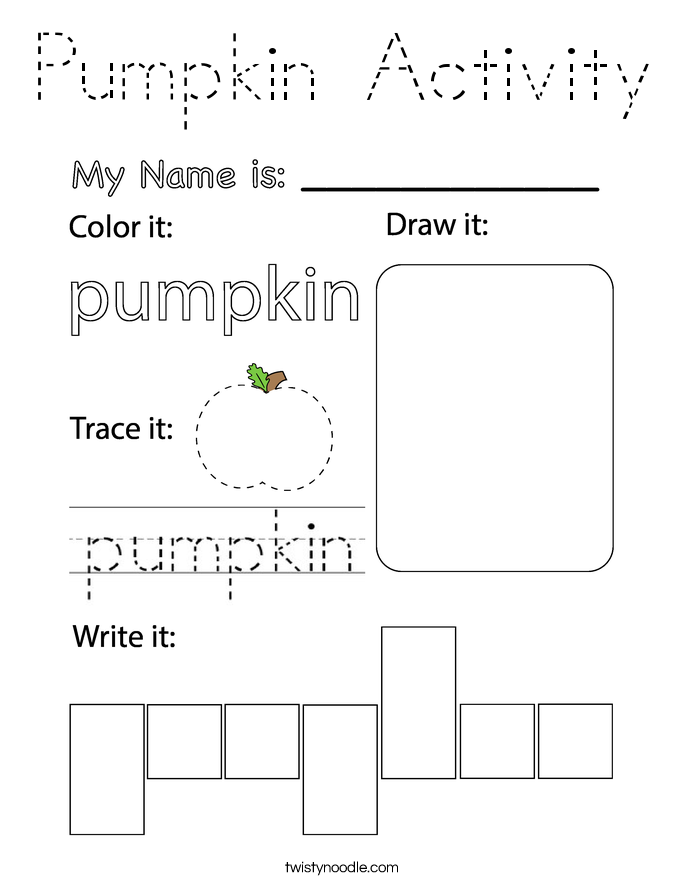 Pumpkin Activity Coloring Page