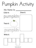 Pumpkin Activity Coloring Page