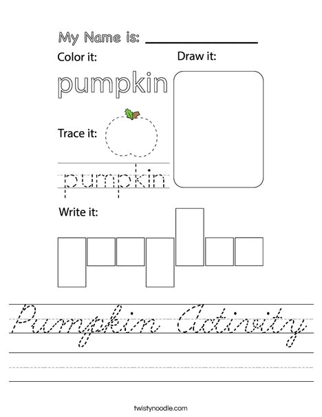 Pumpkin Activity Worksheet