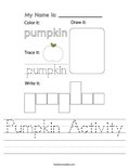 Pumpkin Activity Worksheet