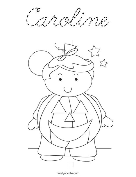 Pumpkin Boy Coloring Page