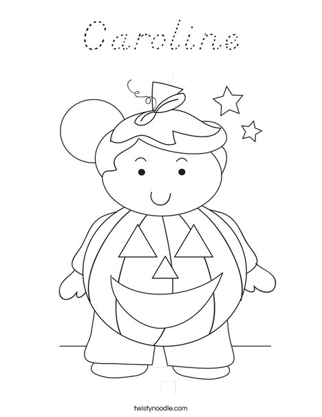 Pumpkin Boy Coloring Page