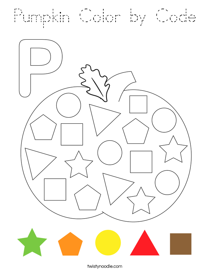 Pumpkin Color by Code Coloring Page