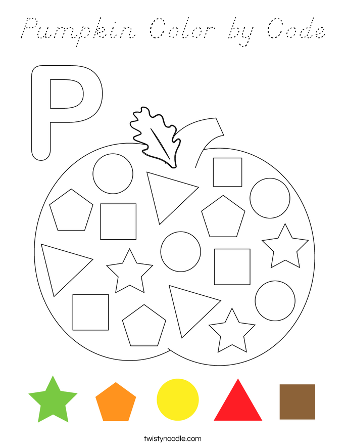 Pumpkin Color by Code Coloring Page