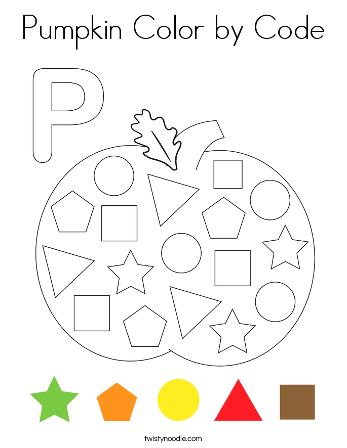 Pumpkin Color by Code Coloring Page